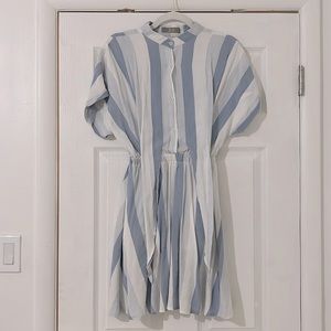 Blue Dolman Sleeve Striped Mini Dress